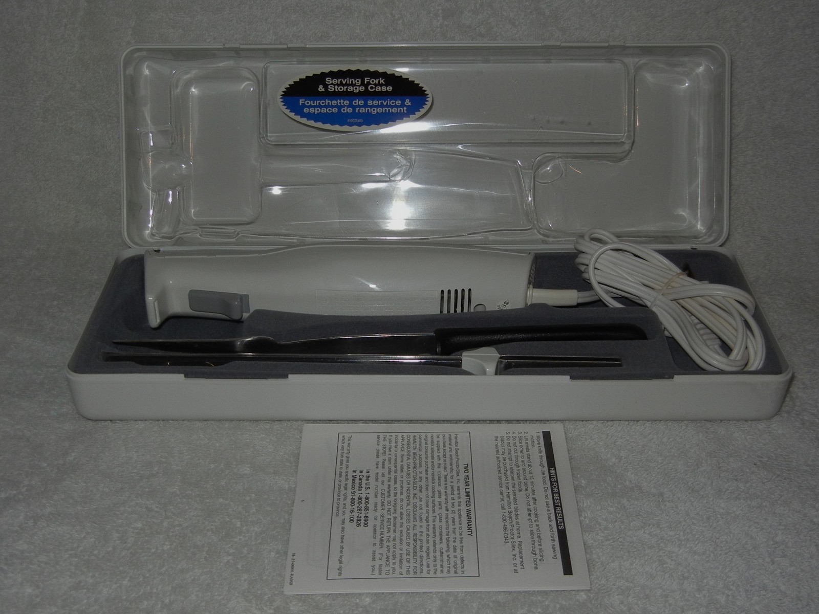 Hamilton Beach 74250 Carve 'n Set Electric Knife.