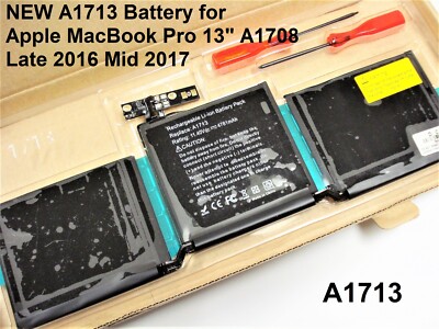 NEW A1713 Battery For MacBook Pro 13'' A1708 Late 2016 Mid 2017 EMC 2978 3164