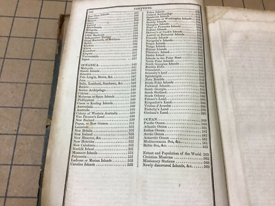 original 1838 an Accompaniment to MICHELL'S MAP of the WORLD - an INDEX- 570Pgs