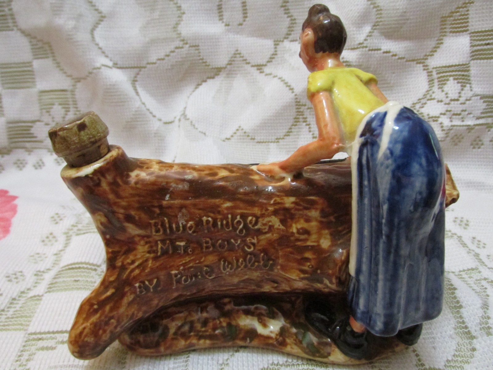 Vintage Blue Ridge Mt. Boys Paul Webb 1946 Cologne Decanter Bottle