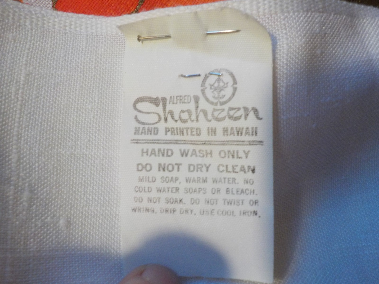 Vtg Alfred Shaheen Hawaii Unused Hand Printed Linen Fabric 53