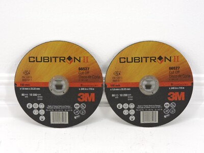 3M  Cubitron  II Cut-Off Wheel, 66527, T1, 6 in x .045 in x 7/8 in, 2 pack