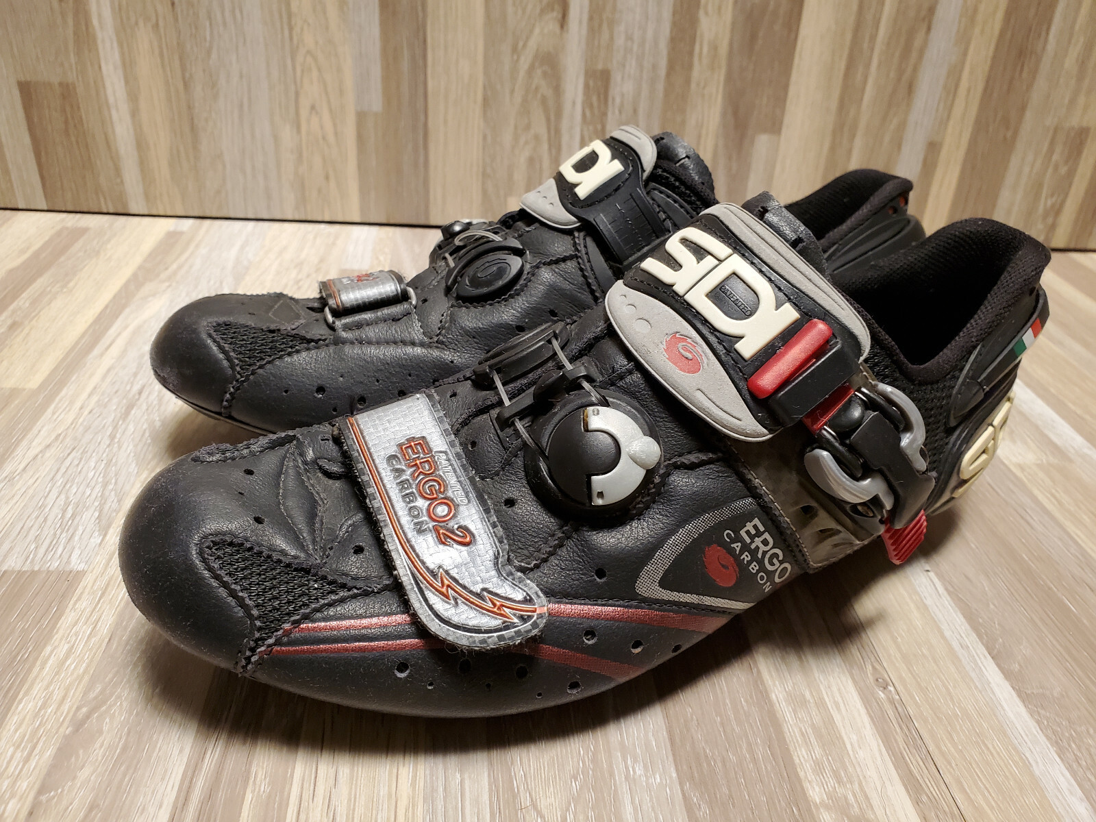 Sidi Ergo 2 Carbon EU 42 (US 8) Cycling road Shoes Black mesh 3-bolt Pin  Italy: купить с доставкой из США, цена 21 556 руб - (224603799803)