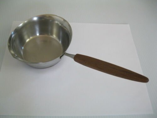 Vintage MCM  tiny saute pan copper bottom, wood handle  Made in Norway