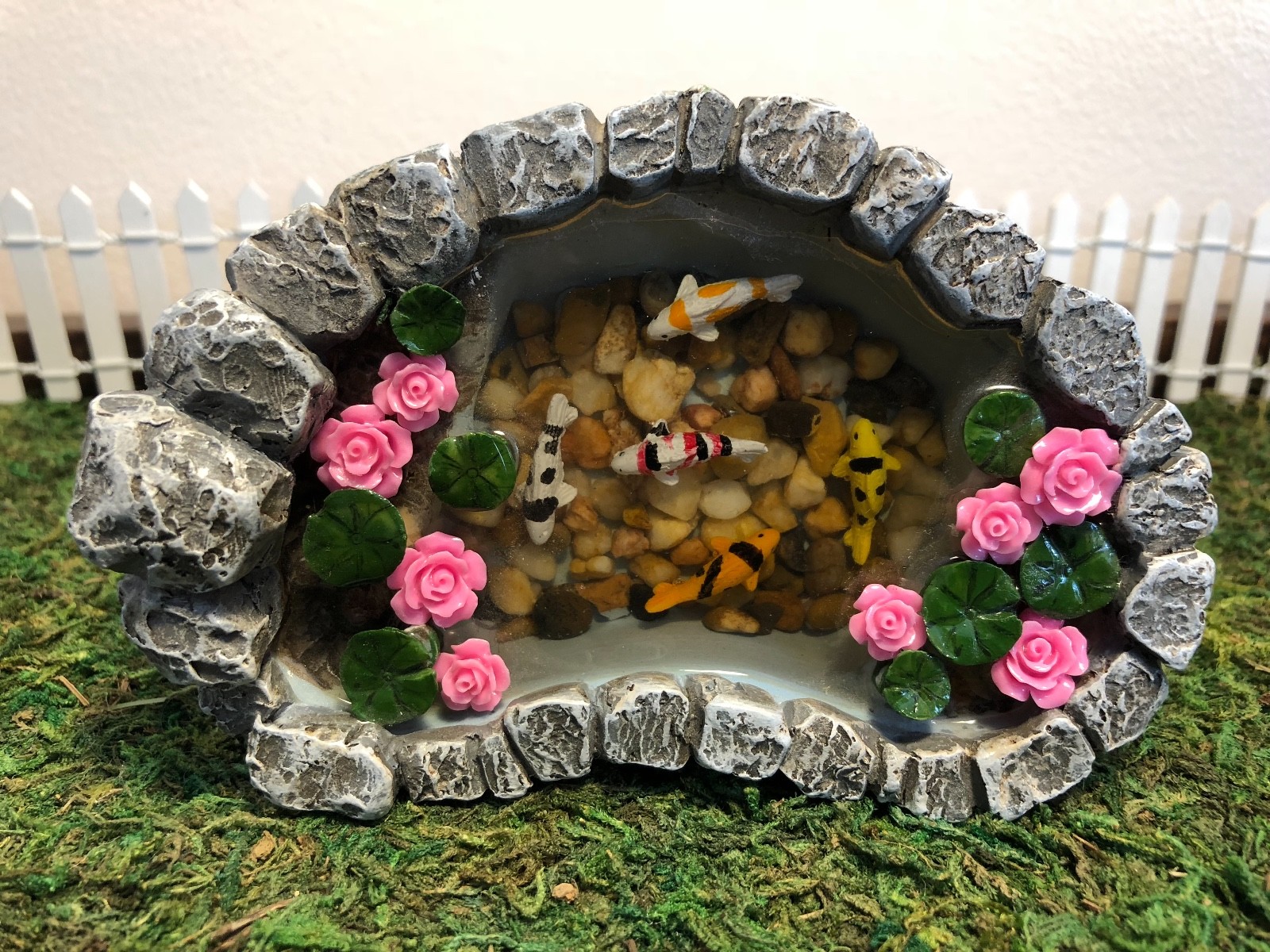 Fairy Garden Miniature Dollhouse Big Lot w/House, Fairies, Animals, Pond, Etc.