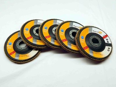 5pcs NEW CUMI XD 599+ TYPE 29 CERAMIC FLAP DISC 60 GRIT 4 1/2 O.D. X 7/8 I.D.