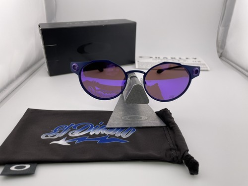 Pre-owned Oakley Deadbolt Fabio Quartararo Matte Navy Prizm Violet Sunglasses Oo6046-10 B In Purple