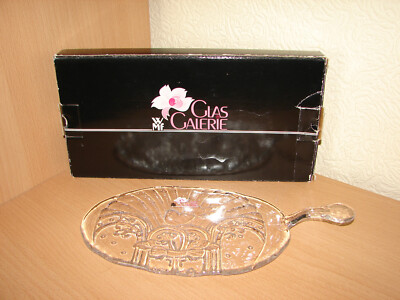 wNEU WMF Glas Galerie Butter Platte 27x13,5 cm mit Griff Servierplatte oval