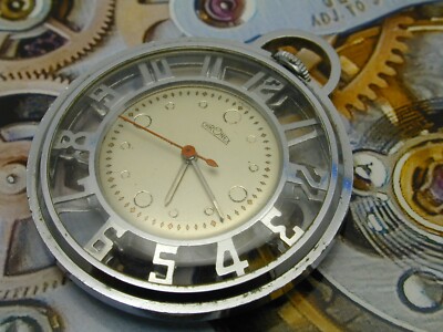 1940S 30S VINTAGE SEE TRU ROMAN NUMERAL CASED CRONEX POCKET WATCH