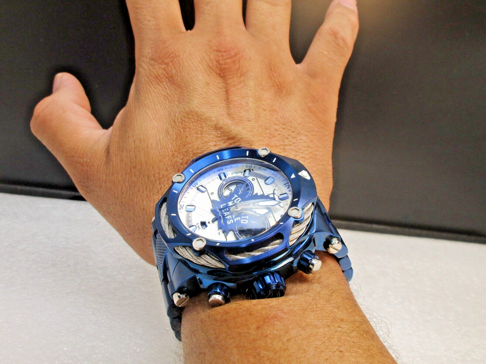 Pre-owned Invicta 2 Big Watches 60mm Nhl Toronto Maple Leafs 42195 And 53mm Bolt 42017