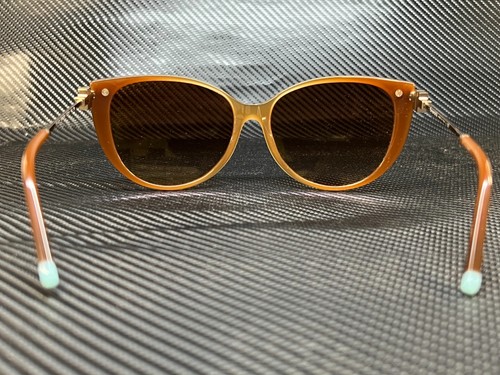 Pre-owned Tiffany & Co . Tf4178 83083b Opal Camel Cat Eye Women's 57 Mm Sunglasses In Brown