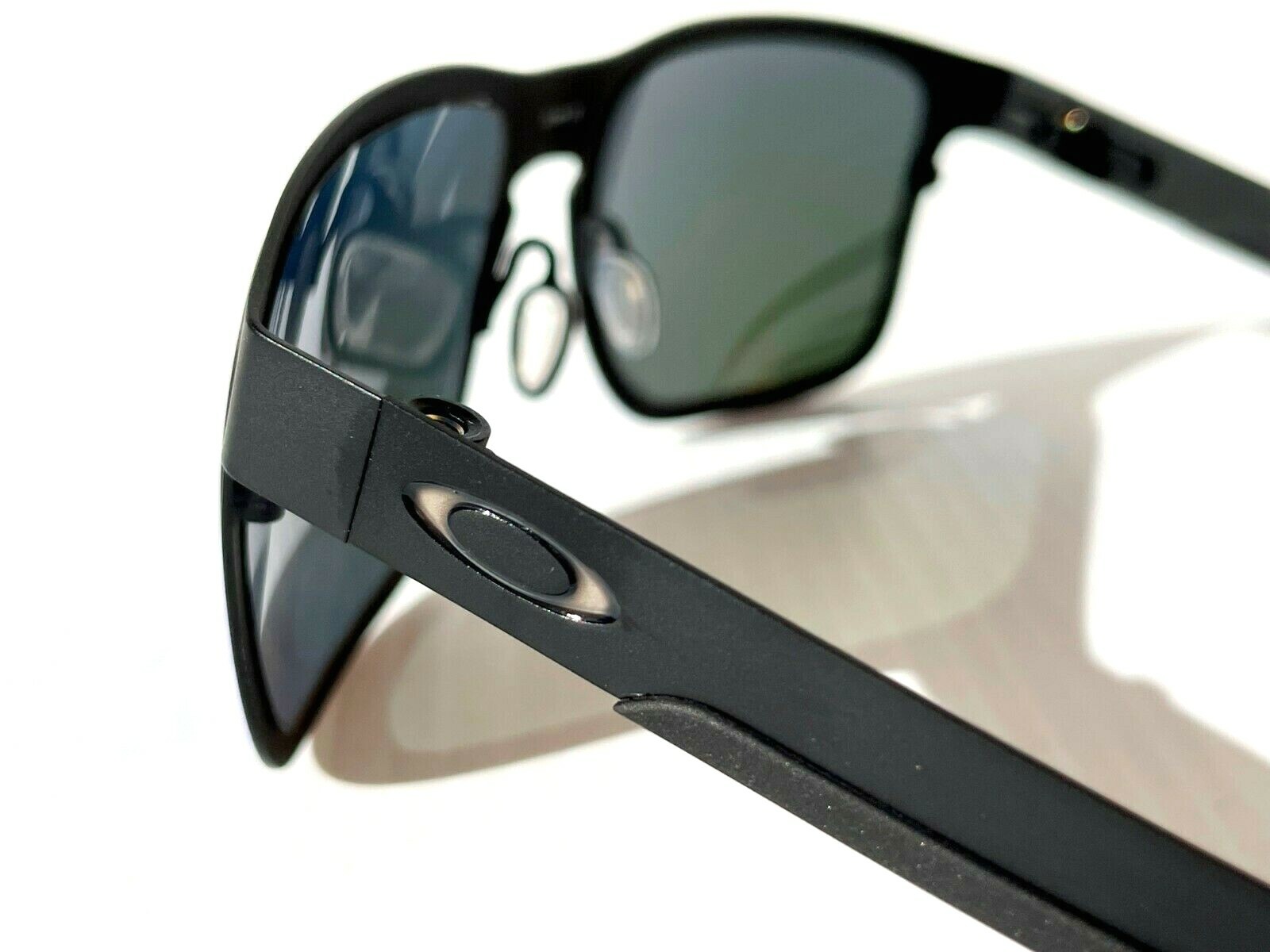Pre-owned Oakley Holbrook Metal Matte Black Polarized Galaxy Blue Sunglass 4123 In Gray