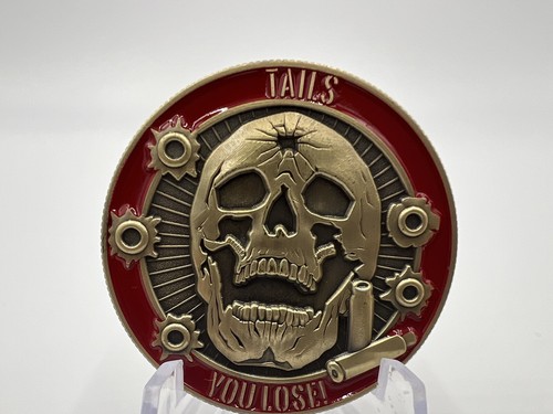1.75" Military Heads I Win Tails You Lose Challenge Coin Skull Night Vision M4