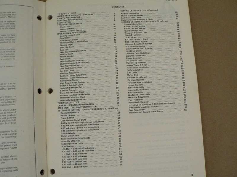 Allis Chalmers Planters 770 Series Pull Type Air Champ Owners Manual 1975