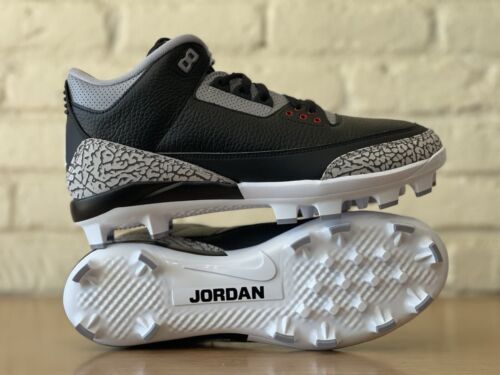 Nike Air Jordan 3 Retro MCS Black Cement Baseball Cleats Nike Air Jordan 3 Retro MCS Black Cement Baseball Cleats