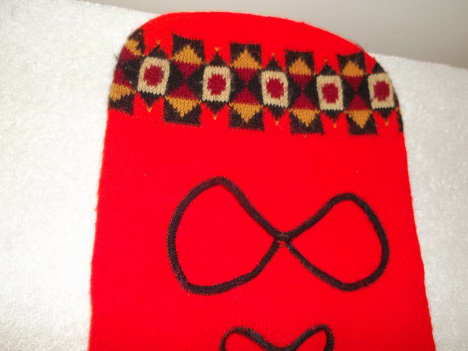 Vtg RED ACRYLIC ROBBER STYLE WINTER SKI MASK