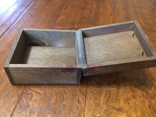 jewelry Girls keepsake box brown White Daisies vintage wooden box taped lid 6