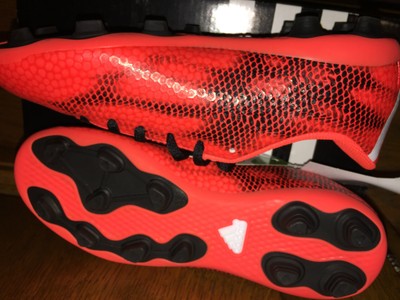 NIB ADIDAS F5 FXG JR. FIRM GROUND SOCCER CLEATS, M29590, Solar Red, MSRP $44.99