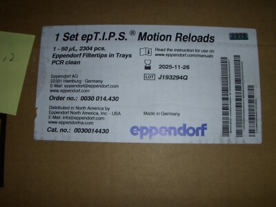 Eppendorf epT.I.P.S. Motion as Reload System 50 µL, Cat: 0030014430 Exp 11-28-25
