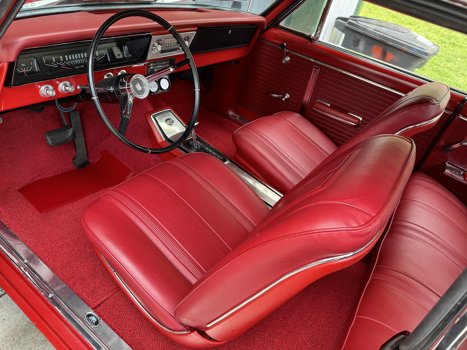 Owner 1966 NOVA 350 AUTO 12 BOLT NEW FULL SS RED BUCKETS CONSOLE INTERIOR