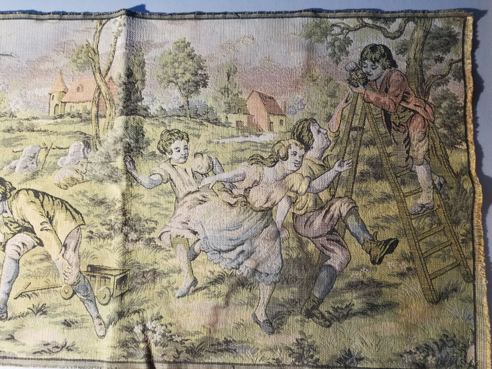 tapestry 18 x 36 Children Boys Girls Playing