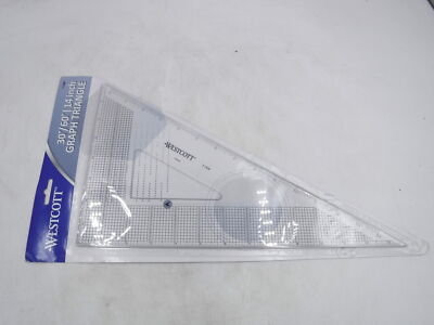 Westcott Gridded graph Triangle - 14'' 30-60 Degree 1/8'' grid beveled edges