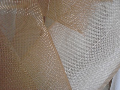 Vintage 50s Fabric Crinoline mesh Dressmaker white  Gold yellow Tulle