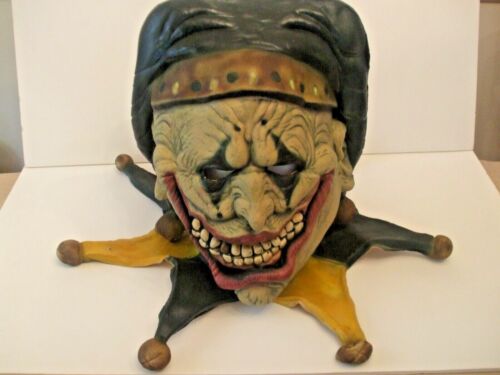 Cinema Secrets Evil Jester Mask Halloween Evil Creepy Scary Jester Latex Rubber
