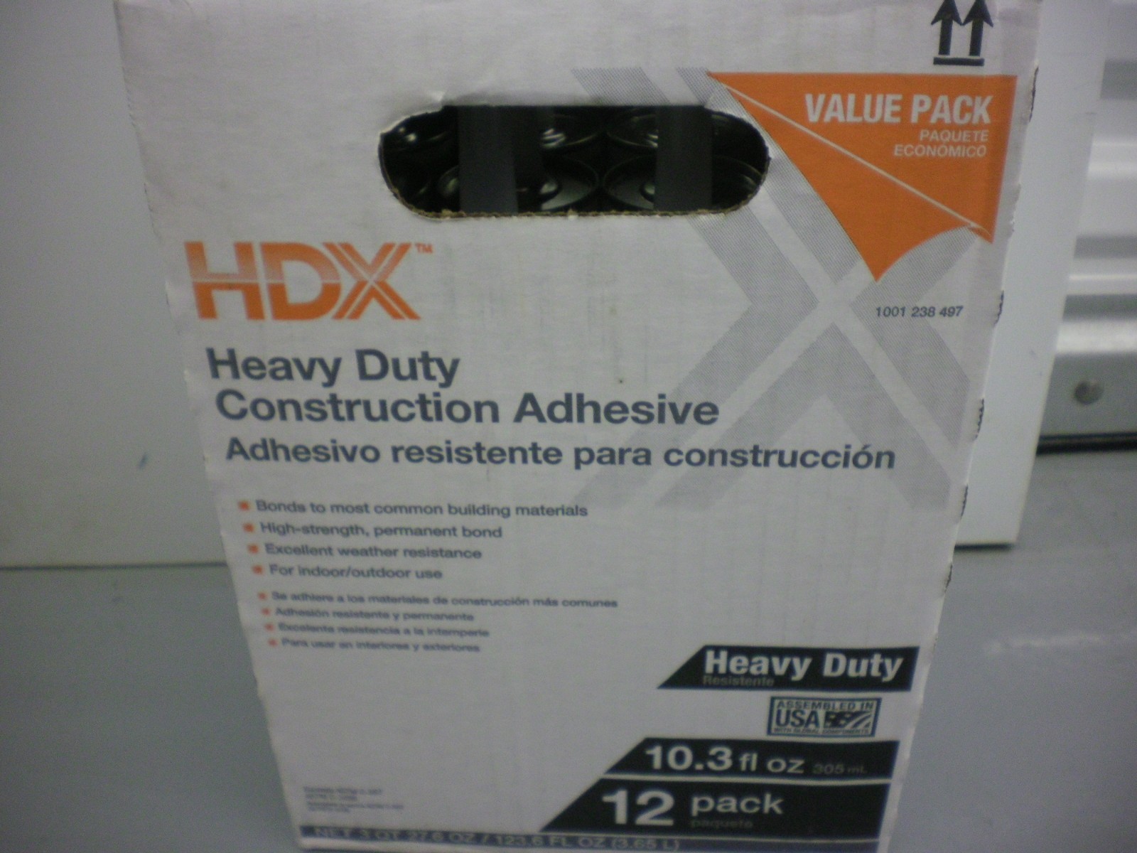 12 Pack of HDX Heavy Duty Construction Adhesive 10.3oz ea NIP