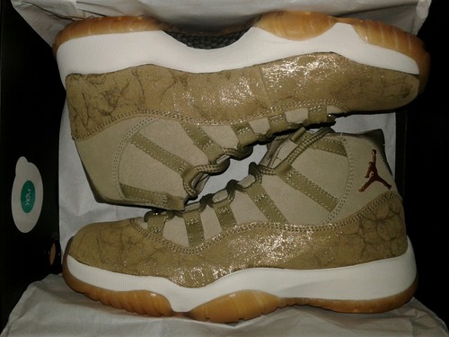 Pre-owned Jordan Wmns Air  11 Retro Neutral Olive/mtlc Stout-sail Ar0715-200 Size 10 In Neutral Olive/metallic Stout-sail