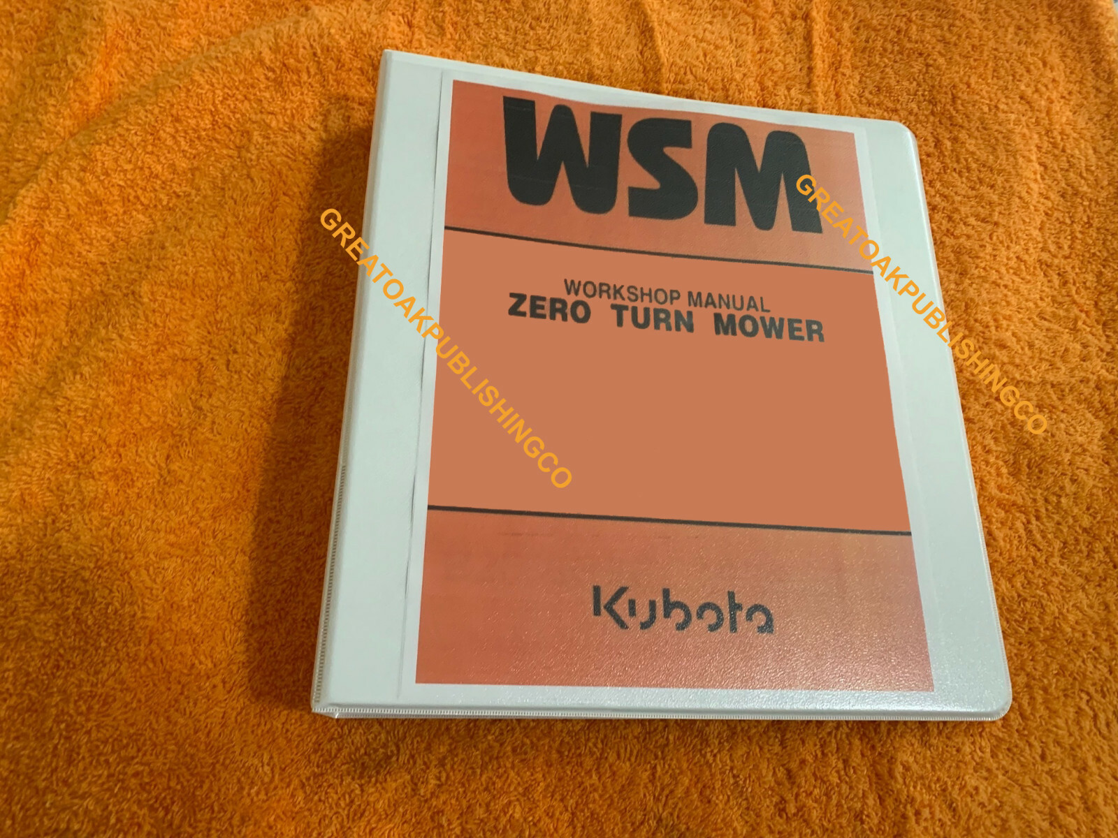 Kubota zg327 zero turn mower Workshop Service Operator