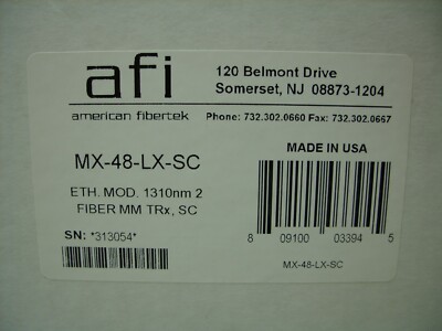 AMERICAN FIBERTEK AFI MX-48-LX-SC 10/100/1000 ETHERNET MODULE 1310nm 2-Fiber