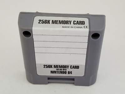 NEW W/LABEL 256K MEMORY CARD for NINTENDO 64 N64 W/REPLACEABLE CR2032 BATTERY B3