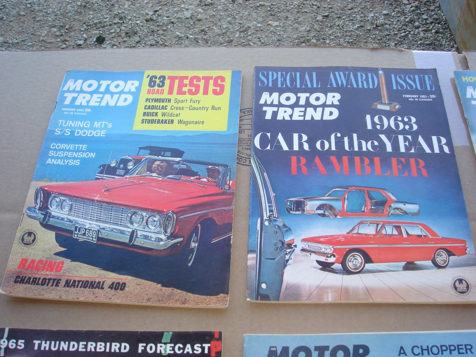Lot of 12 VINTAGE 1963 MOTOR TREND CAR MAGAZINE Complete Year Chevy Ford Mopar