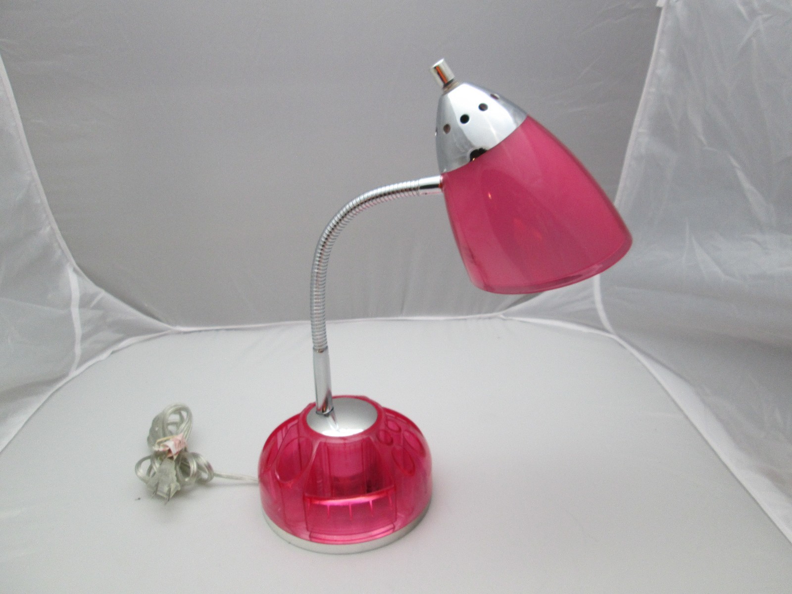 Portable Table Desk Lamp With Organizer Gooseneck Pink Student