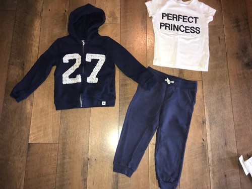 4T / 5 Hoody Sweatshirt Jacket Sequin Tshirt Carter’s Navy Princess Girls LOT