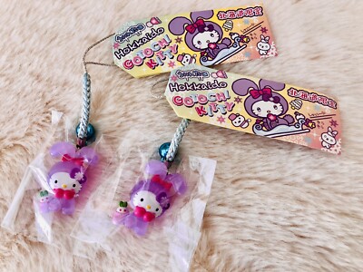 RARE Sanrio Gotochi 2014 HELLO KITTY Phone Strap Charm Snow Bunny JAPAN Hokkaido