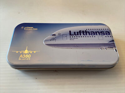LUFTHANSA A380 Business Class Travel Amenity Kit Metal Tin #W