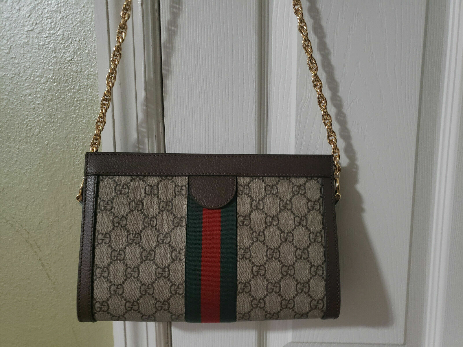 AUTHENTIC GUCCI OPHIDIA SMALL CHAIN SHOULDER BAG CANVAS SUPREME BEAUTIFUL