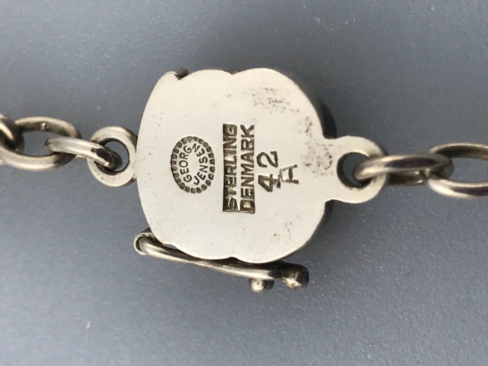 GEORG JENSEN Denmark Sterling Silver Rose Necklace #42A