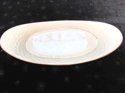 LENOX BASKET WEAVER OVAL BREAD PLATTER FINE CHINA 14K GOLD TRIM
