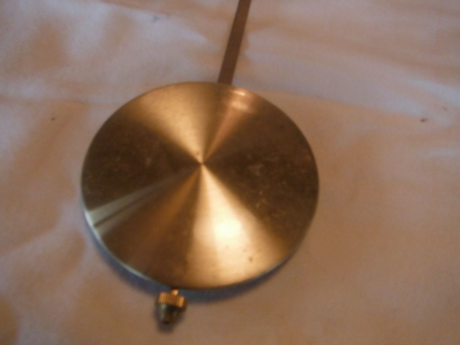 Brass Clad Adjustable 14 1/2” Stem Pendulum Bob 2 5/8” Diameter