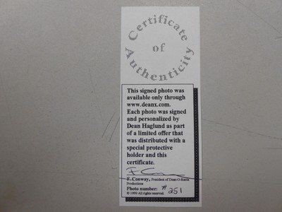 SIGNED AUTOGRAPHED 1999 Dean Haglund X-Files 4X6