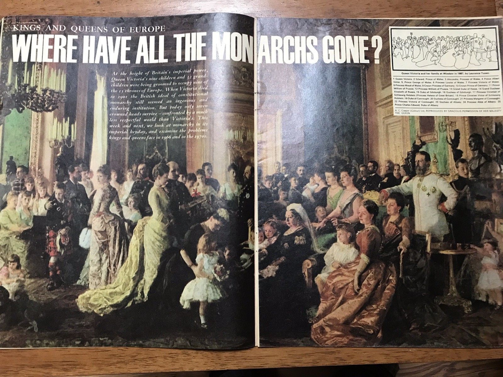 VINTAGE OBSERVER MAGAZINE - THE KINGS AND QUEENS OF EUROPE - 2 OCTOBER 1966 !!