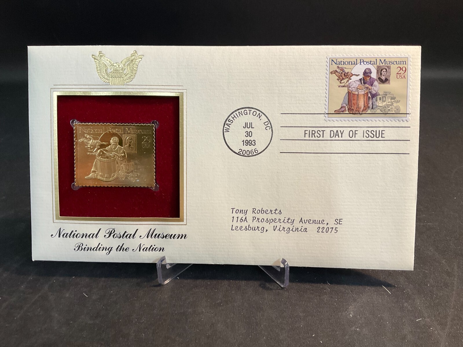 1993 National Postal Museum Binding the Nation 29¢ FDC 22K