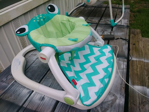 Fisher-Price Sit-Me-Up Floor Seat, Citrus Frog Frustration-Free Packaging