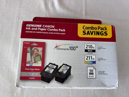 Canon Ink and Paper Combo Pack - 210XL Ink, 211XL Ink, 50 4x