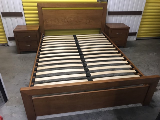 Solid Timber Queen Bedroom Suite with Two side tables ...