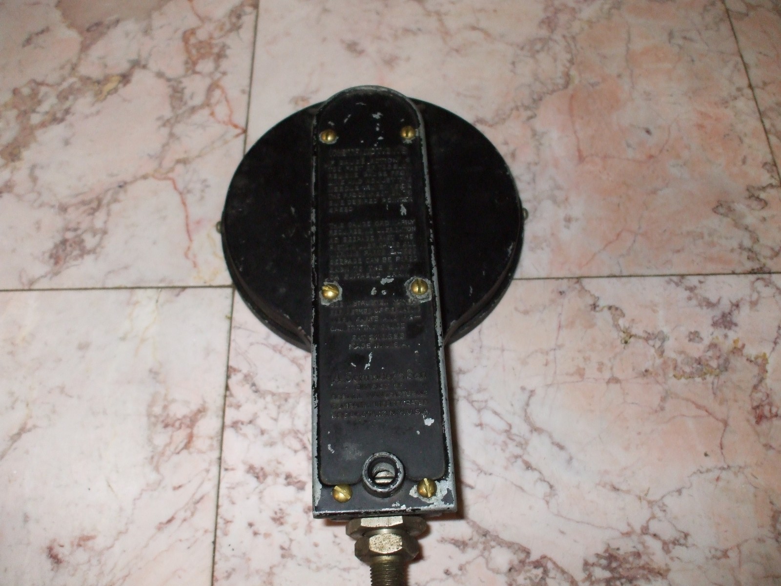 Steam Punk Vintage SCHRADER 6 INCH HYDRODIAL 100 TO 800 LBS GAGE #3055