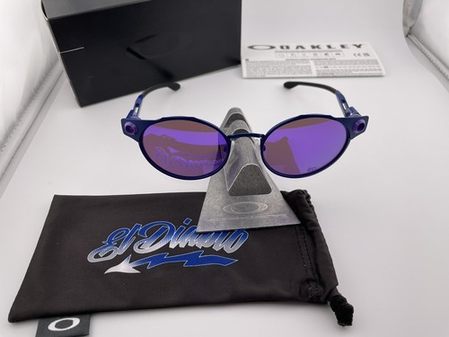 Pre-owned Oakley Deadbolt Fabio Quartararo Matte Navy Prizm Violet Sunglasses Oo6046-10 B In Purple